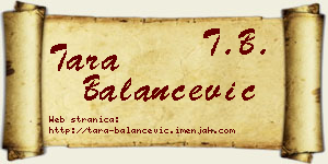 Tara Balančević vizit kartica